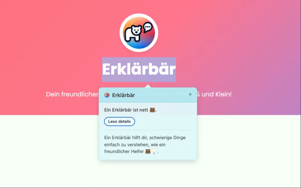 Erklärbär Screenshot